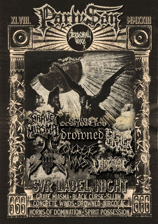 sepulchral voice records showcase partysan 2023 flyer