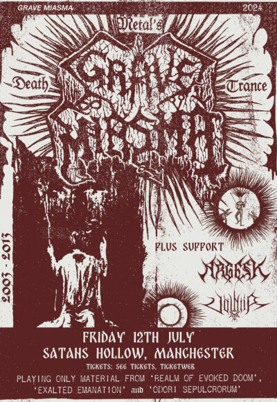 grave miasma live in manchester 2024 flyer