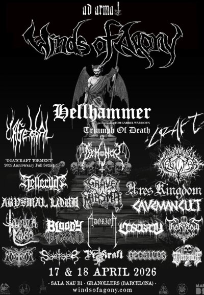 winds of agony festival 2026 flyer grave miasma hellhammer