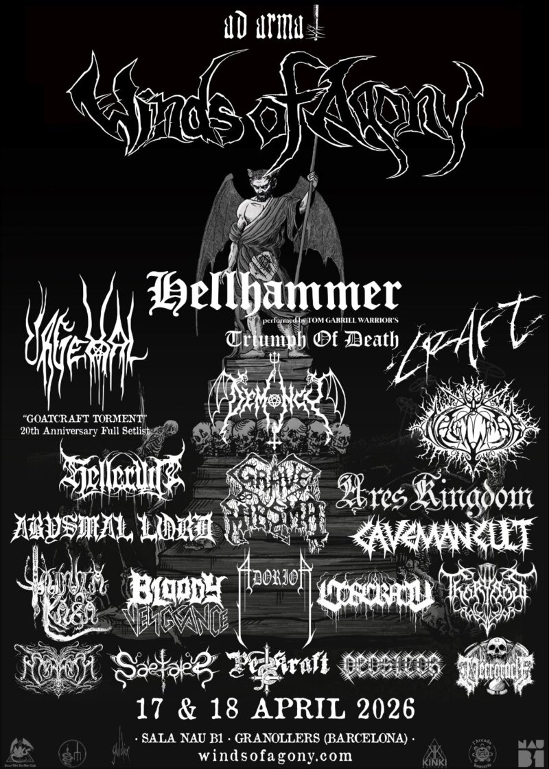 winds of agony festival 2026 flyer grave miasma hellhammer